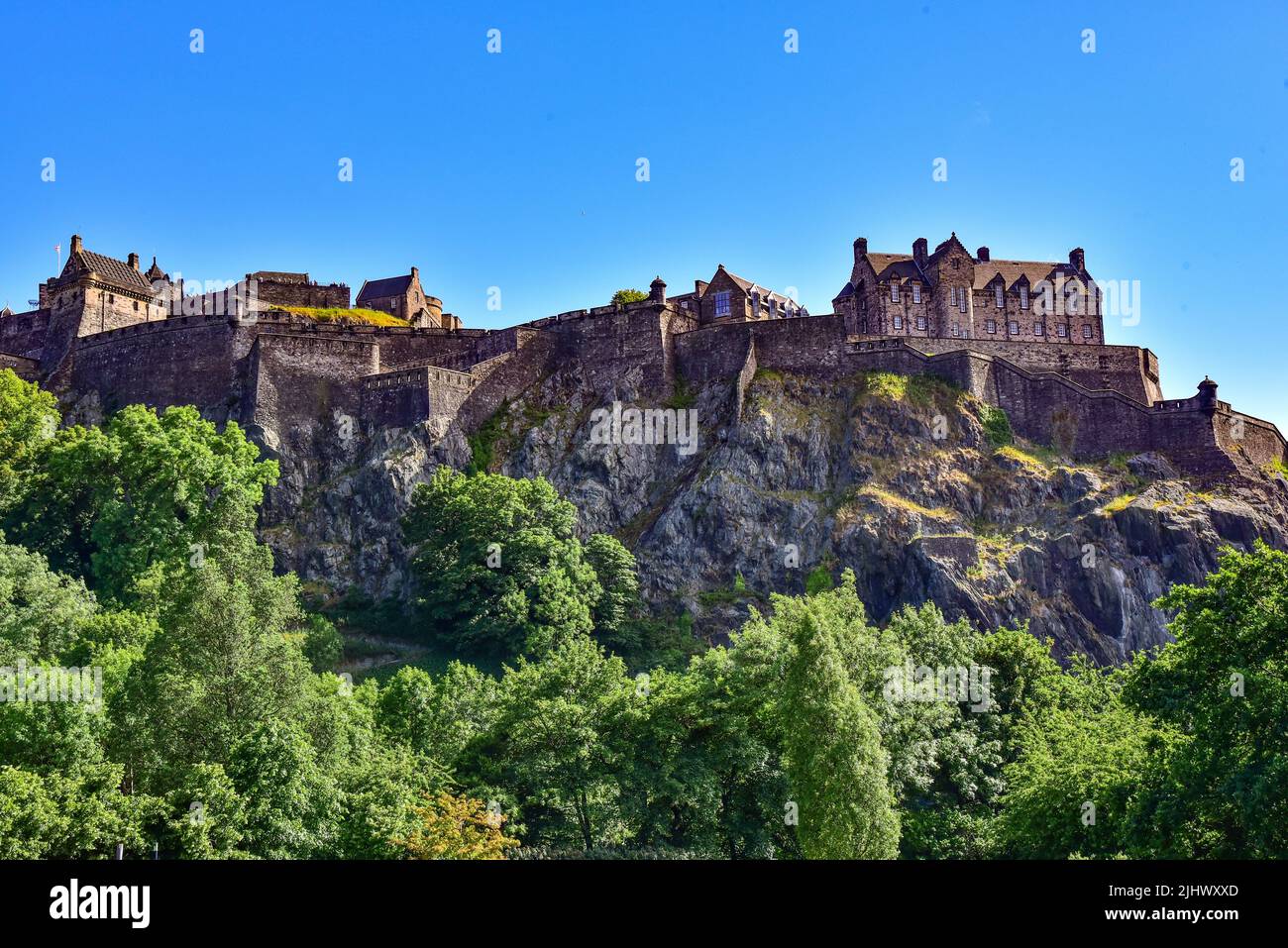 Castello di Edimburgo a Edimburgo, Scozia, Regno Unito, Europa Foto Stock