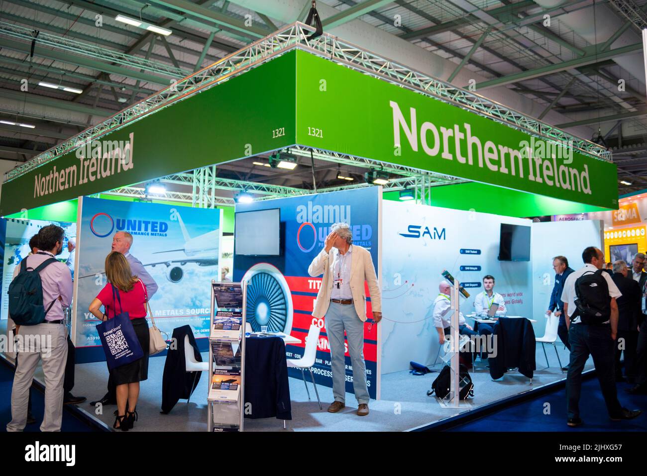 Stand dell'Irlanda del Nord al Farnborough International Airshow 2022 Foto Stock