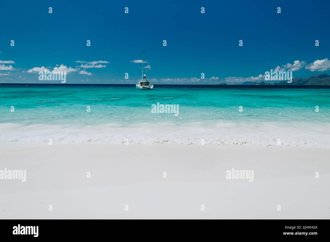 Spiaggia Seychelles Foto Stock
