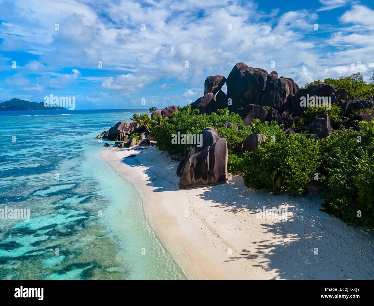 Seychelles spiaggia in estate Foto Stock