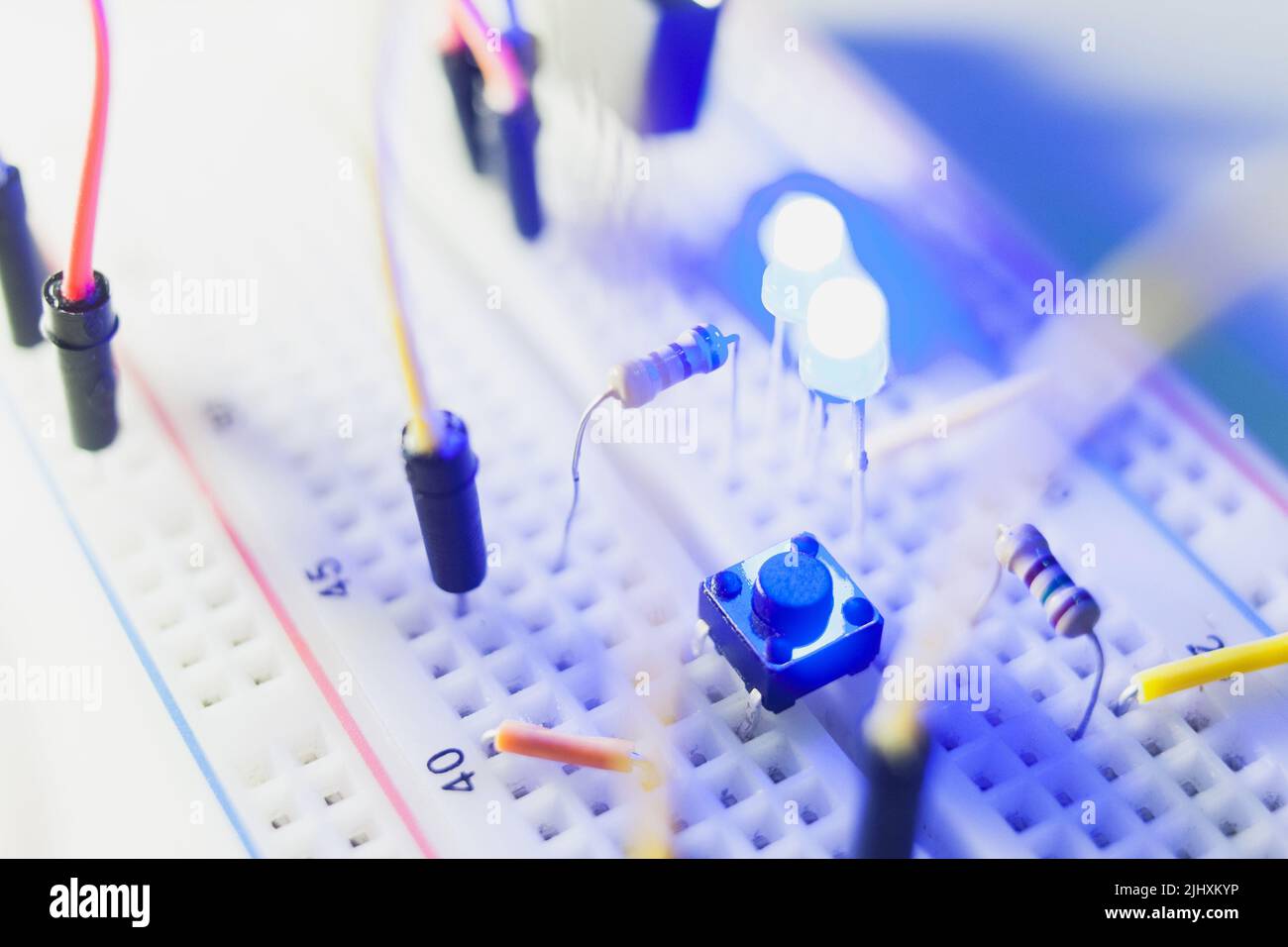 dettagli della breadboard per la robotica moderna Foto Stock