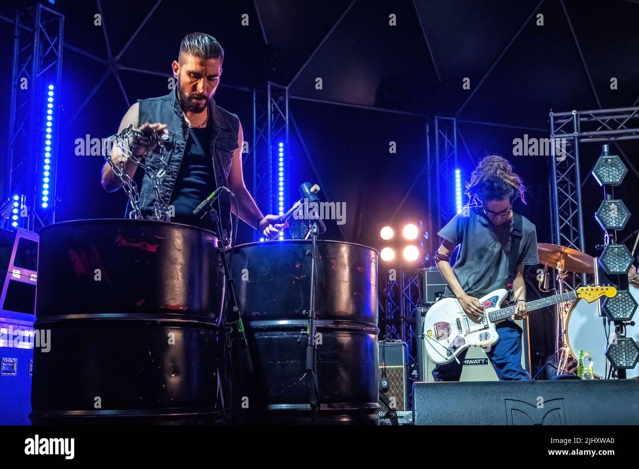 Roma, Italia. 19th luglio 2022. Concerto di cantante e cantautore italiano Manuel Agnelli al Festival di Villa Ada a Roma. (Foto di Claudio Enea/Pacific Press) Credit: Pacific Press Media Production Corp./Alamy Live News Foto Stock