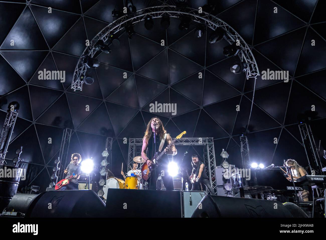 Roma, Italia. 19th luglio 2022. Concerto di cantante e cantautore italiano Manuel Agnelli al Festival di Villa Ada a Roma. (Foto di Claudio Enea/Pacific Press) Credit: Pacific Press Media Production Corp./Alamy Live News Foto Stock