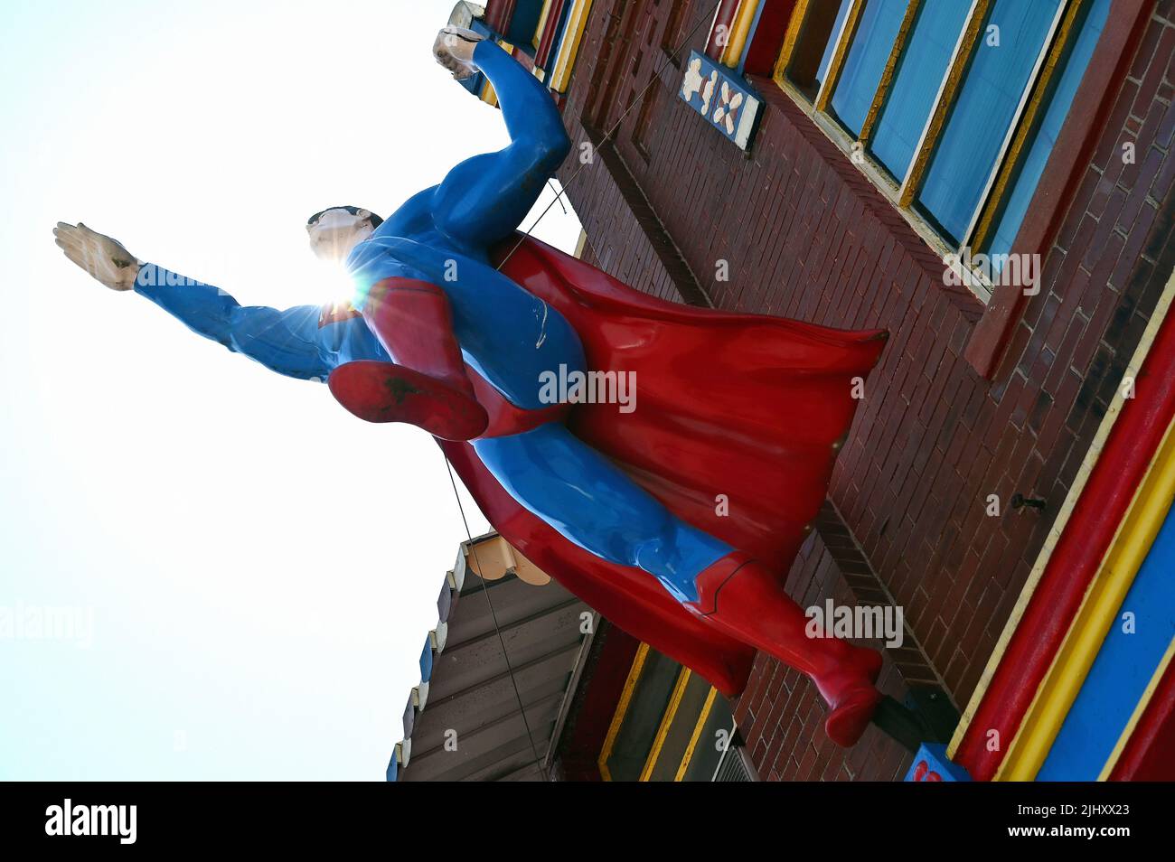 Statua di Superman al Superman Museum nel quartiere storico di Metropolis, Illinois, Stati Uniti d'America Foto Stock