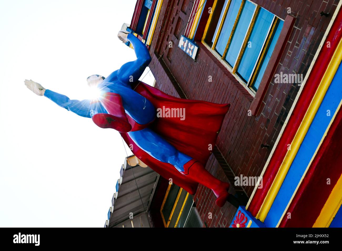 Statua di Superman al Superman Museum nel quartiere storico di Metropolis, Illinois, Stati Uniti d'America Foto Stock