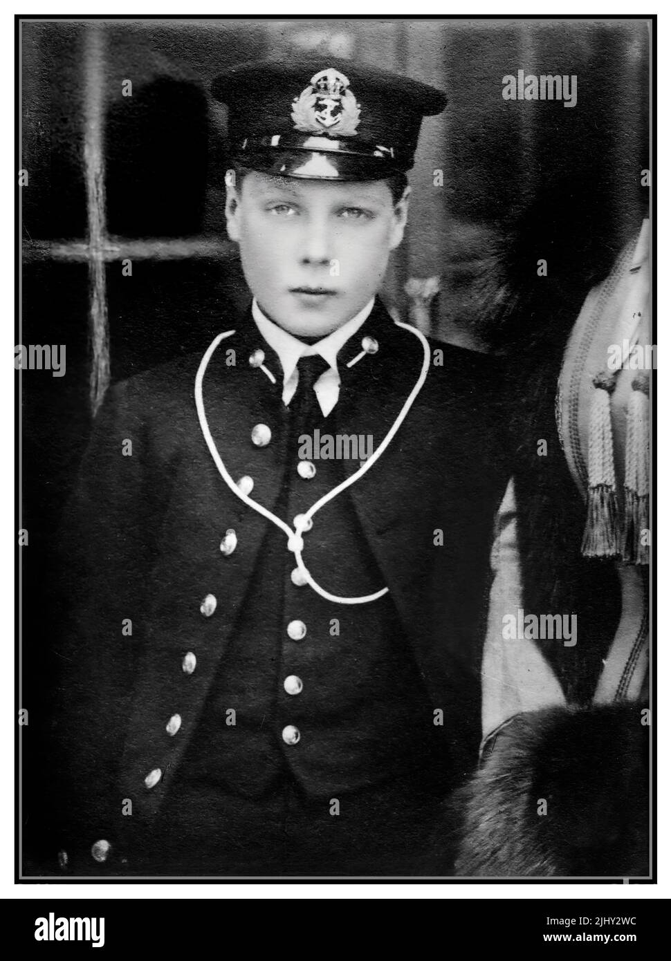 HRH il Principe del Galles come giovane ufficiale Navale britannico Data c1914 intorno al periodo della Guerra Mondiale 1 Foto Stock