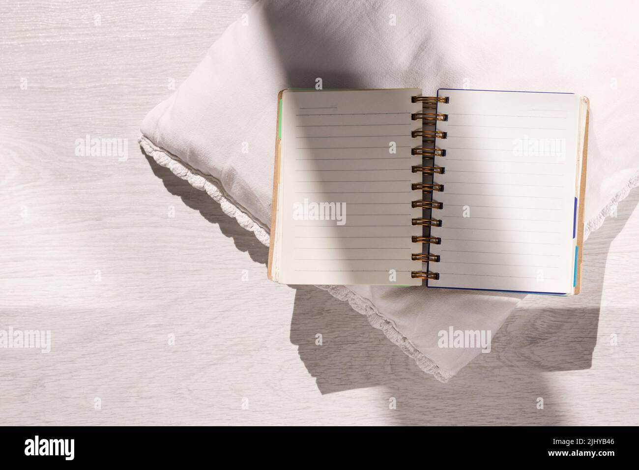 Luogo di lavoro dell'autore. Comoda vista dall'alto Foto Stock