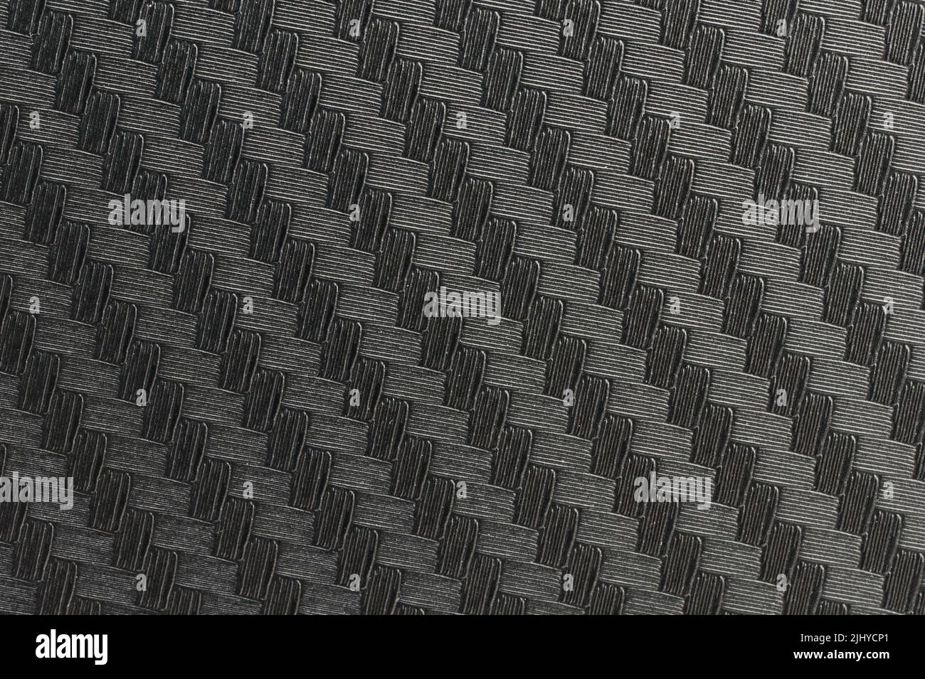 Texture of Carbon Fiber Material Flat view macro Foto Stock