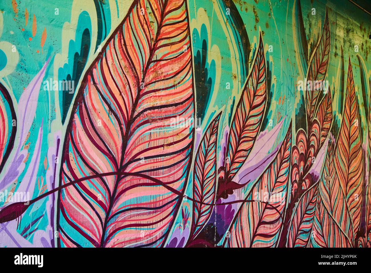Adesivo Murale Foro Nel Muro Con Graffiti Colorati - 6 Misure - Made In Germany