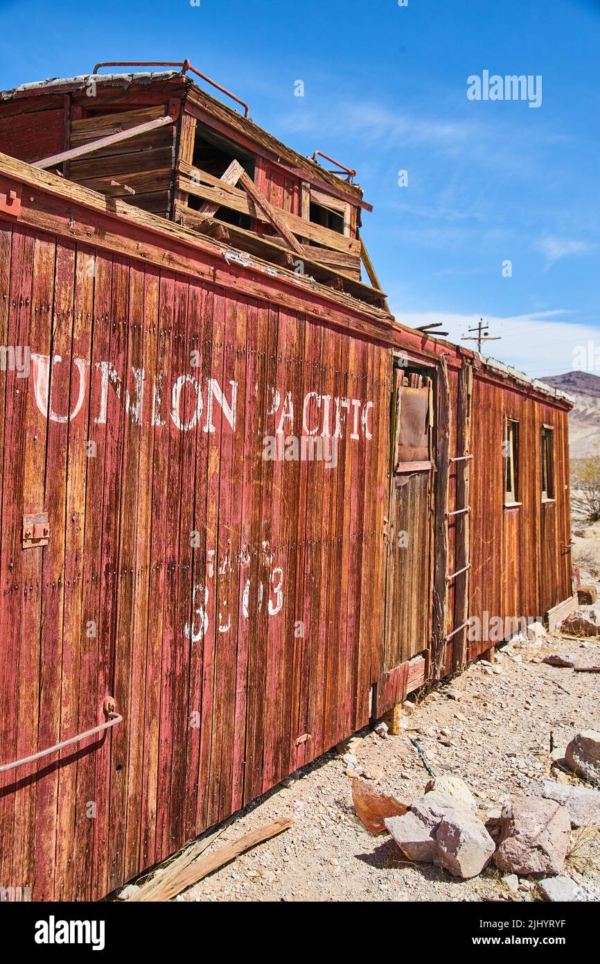 Union Pacific abbandonò il treno nella città fantasma Foto Stock