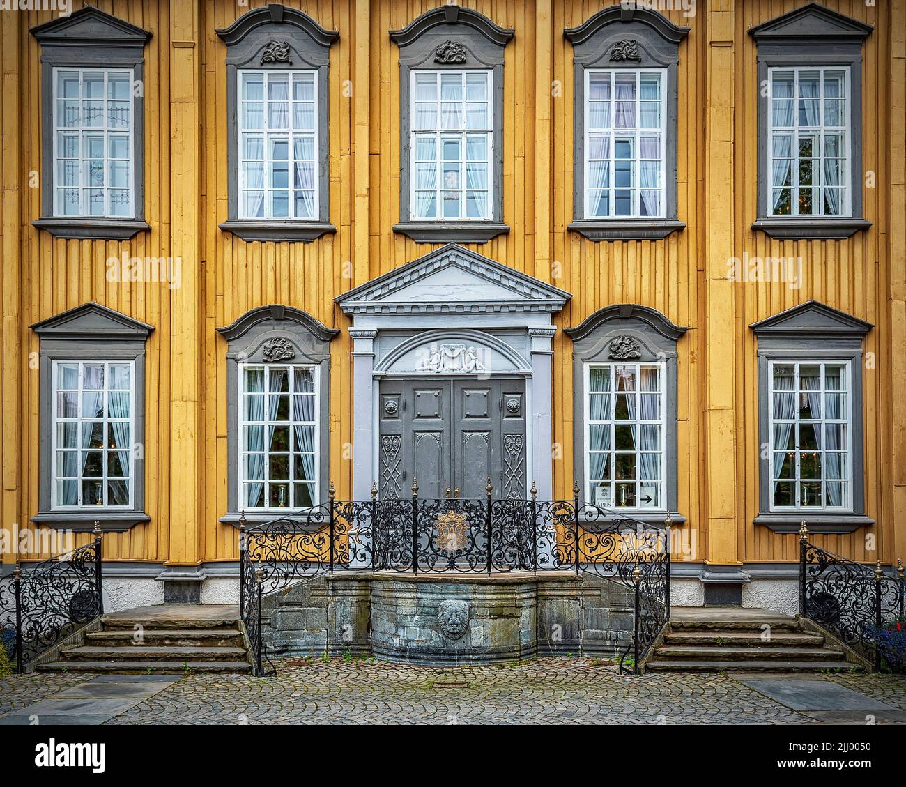Lo Stiftsgarden, residenza reale a Trondheim, Norvegia Foto Stock
