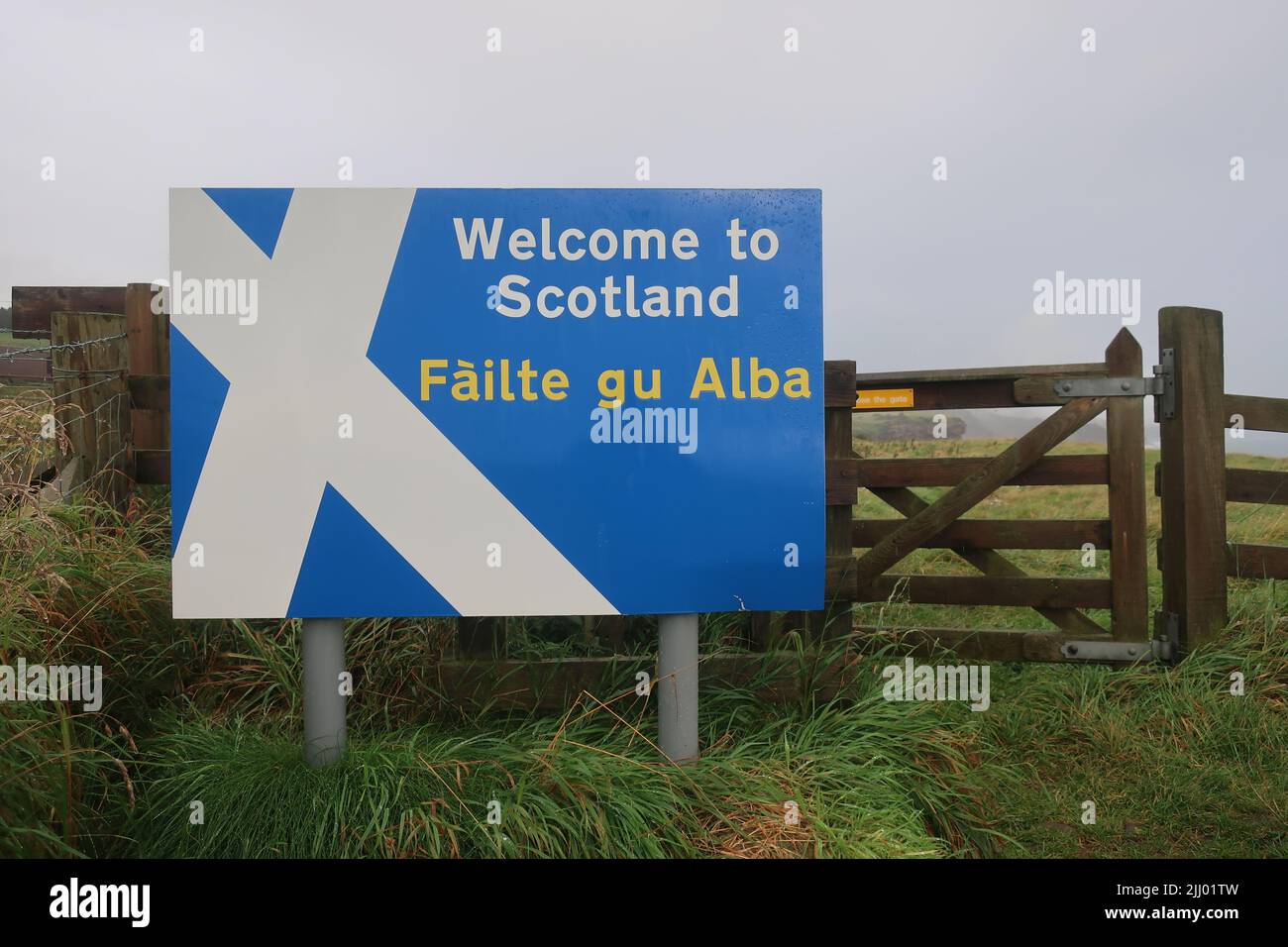 Confine anglo-scozzese. Frontiera inglese settentrionale. Frontiera meridionale scozzese. Inghilterra confini della Scozia. REGNO UNITO Foto Stock