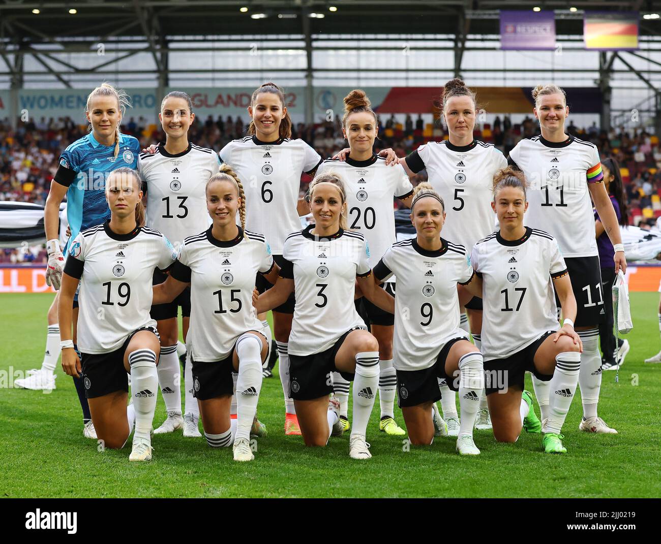Londra, Regno Unito. 21st luglio 2022. Il gruppo di squadre della Germania durante la partita UEFA Women's European Championship 2022 al Brentford Community Stadium di Londra. Il credito d'immagine dovrebbe leggere: David Klein/Sportimage Credit: Sportimage/Alamy Live News Foto Stock