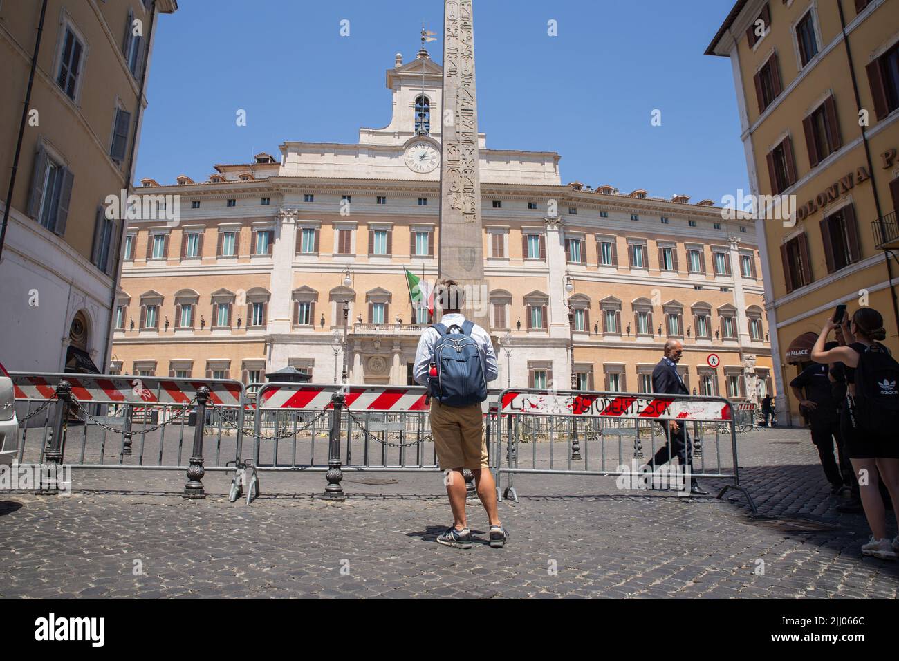 Roma, Italia. 21st luglio 2022. Vista del Palazzo Montecitorio a Roma, durante la crisi governativa (Foto di Matteo Nardone/Pacific Press/Sipa USA) Credit: Sipa USA/Alamy Live News Foto Stock