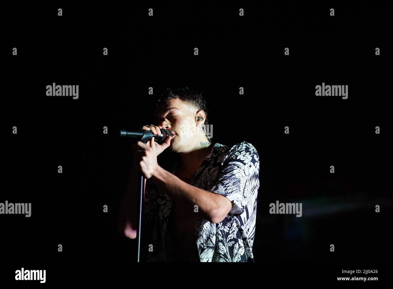 Piazza Napoleone, Lucca, Italia, 21 luglio 2022, Blanco durante Blanco - Blu Celeste Tour 2022 - Concerto di Musica della cantante Italiana Foto Stock