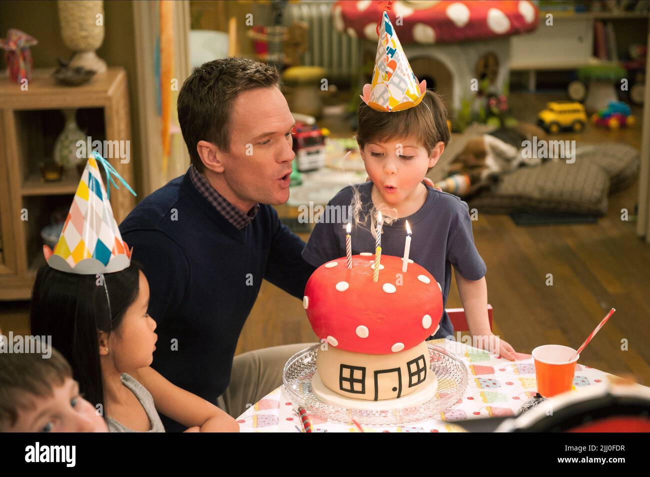 NEIL Patrick Harris, Jacob Tremblay, I Puffi 2, 2013 Foto Stock