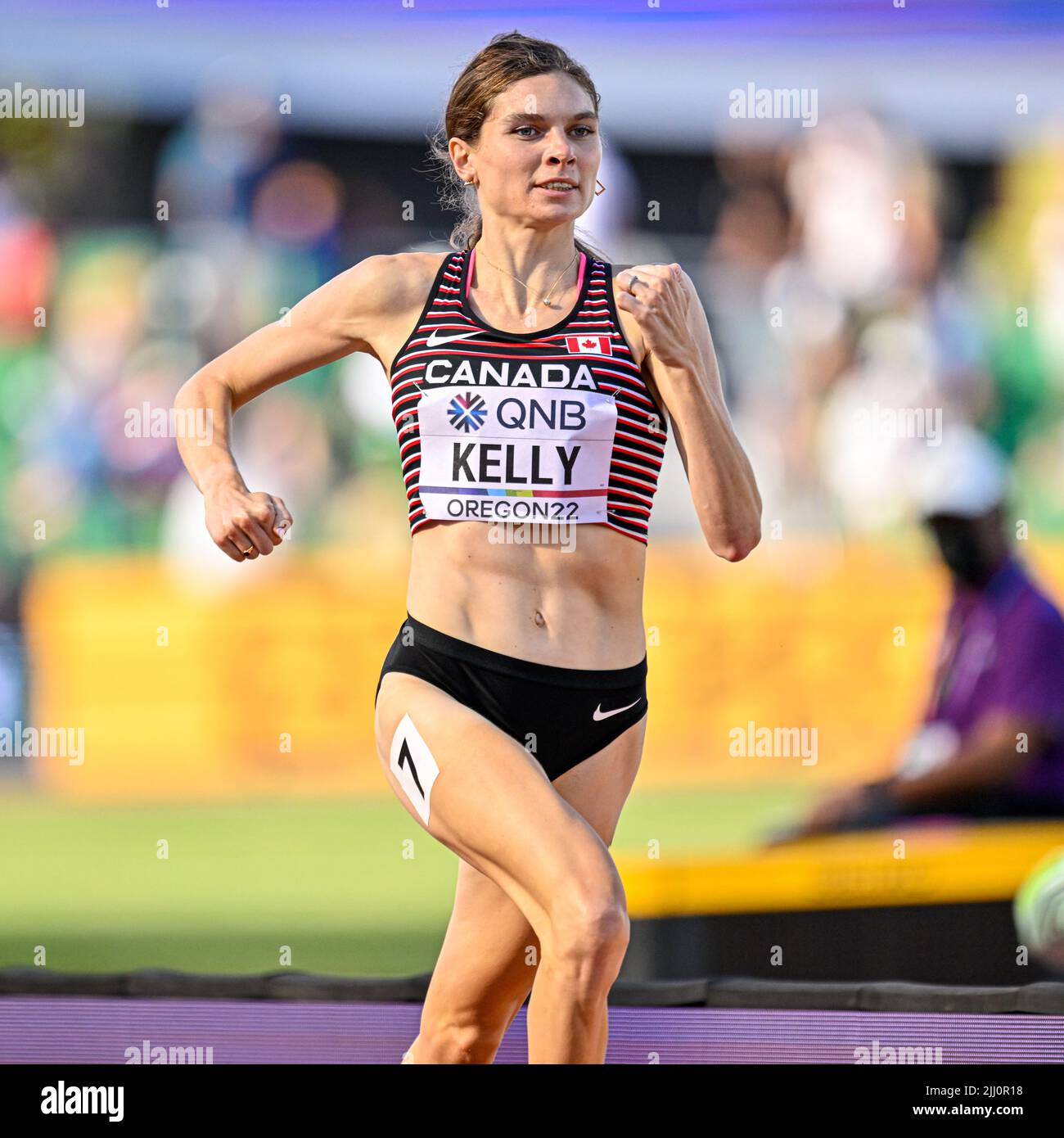 EUGENE, STATI UNITI - LUGLIO 21: Madeleine Kelly del Canada che gareggia su Women's 800m durante il World Athletics Championships il 21 luglio 2022 a Eugene, Stati Uniti (Foto di Andy Astfalck/BSR Agency) Atletiekunie Foto Stock