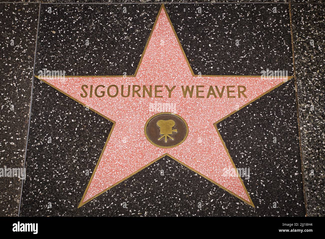La stella di Sigourney Weaver sulla Walk of Fame a Hollywood Foto Stock
