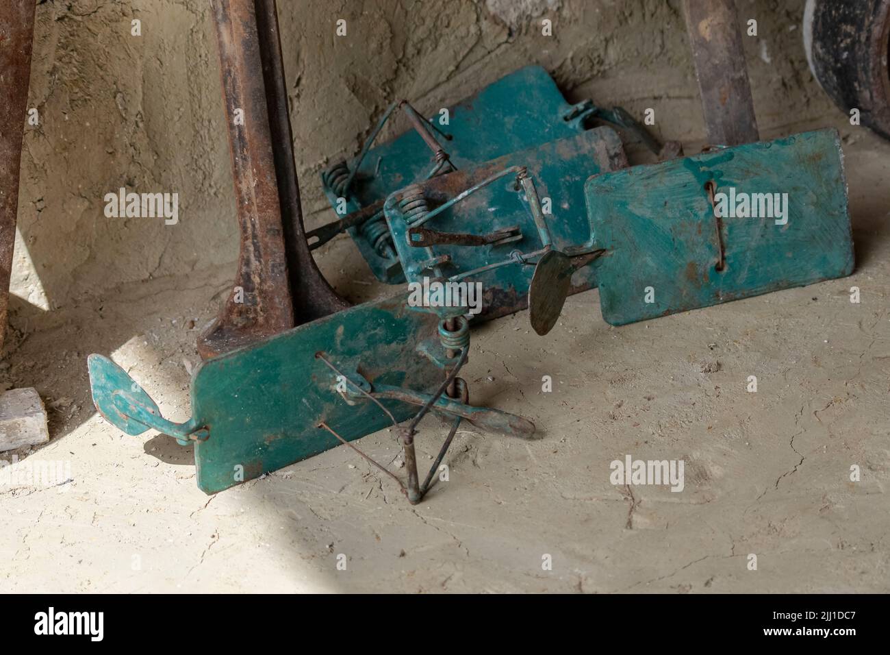 Fuoco selettivo di trappole vintage stile. Foto Stock