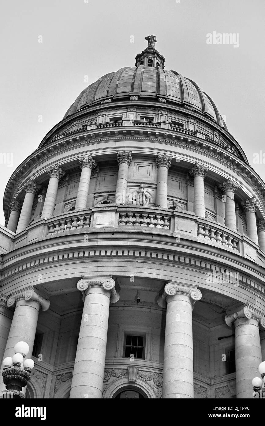 Il famoso Madison Wisconsin state Capital Building negli Stati Uniti Foto Stock