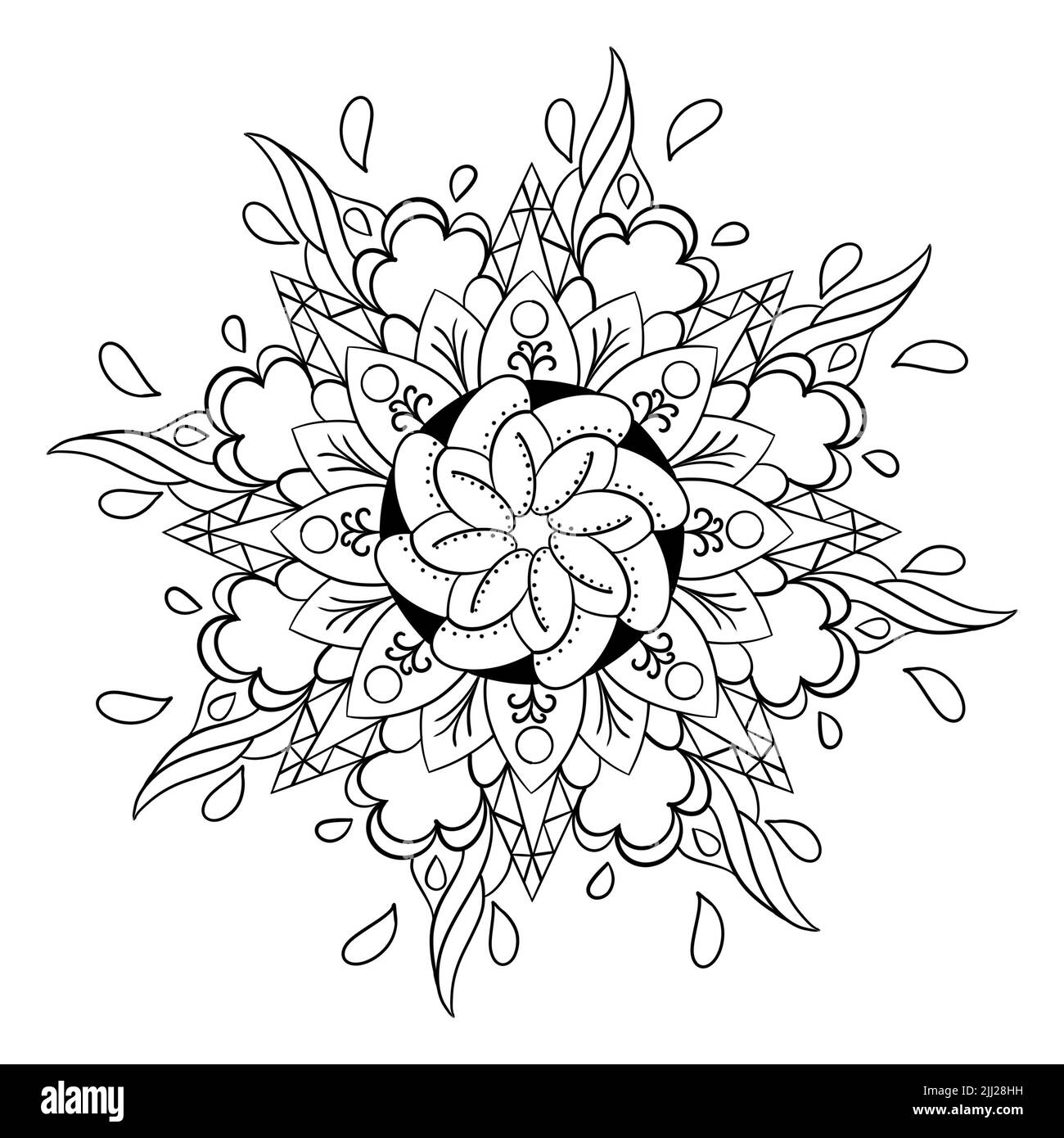 Mandalas modello geometrico, Mandala caldo, Rainbow Flower of Life with Lotus, Flower of Life in Lotus Foto Stock