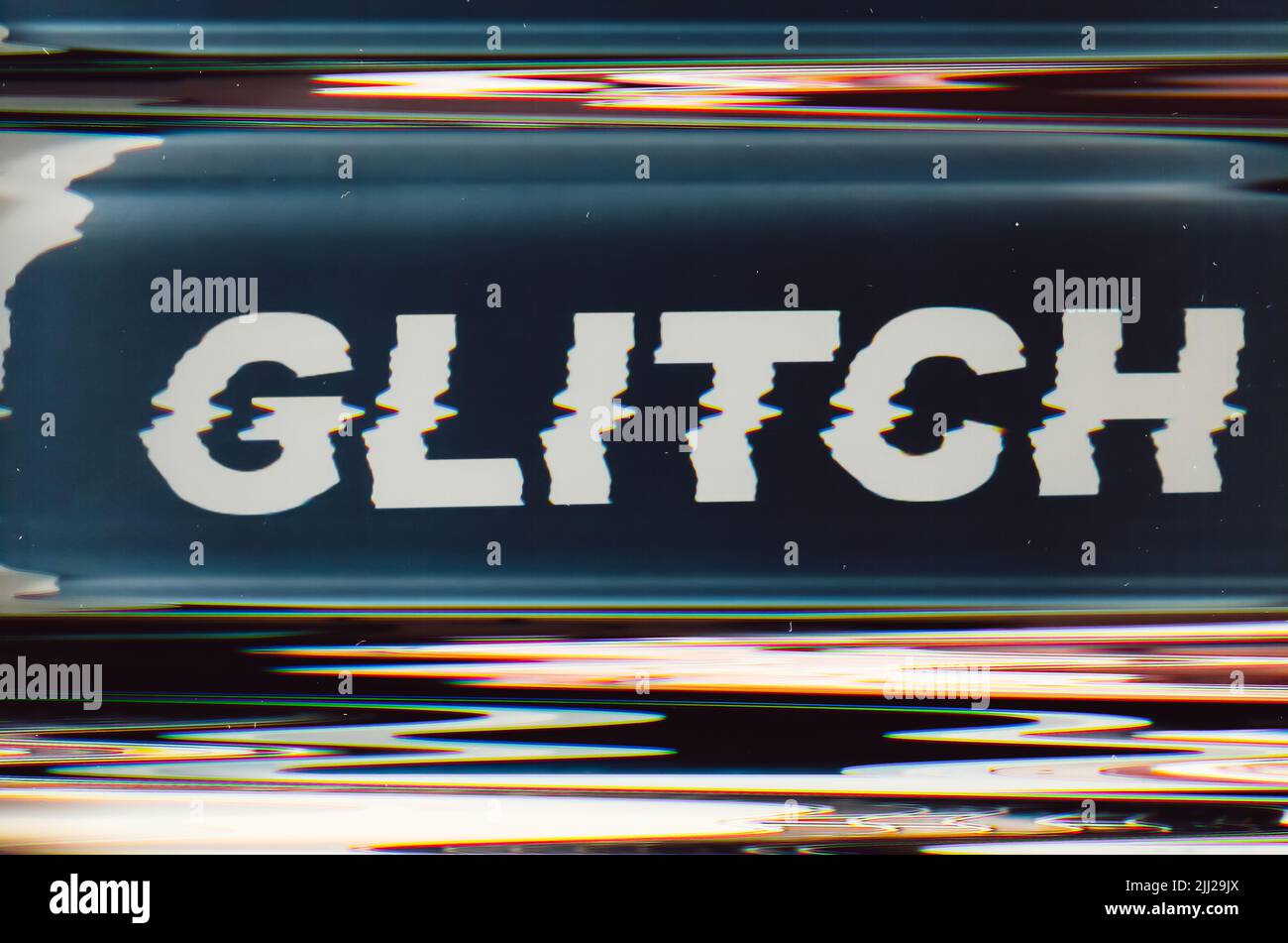 virus di glitch hacker attacco titolo danneggiare tecnologia Foto Stock