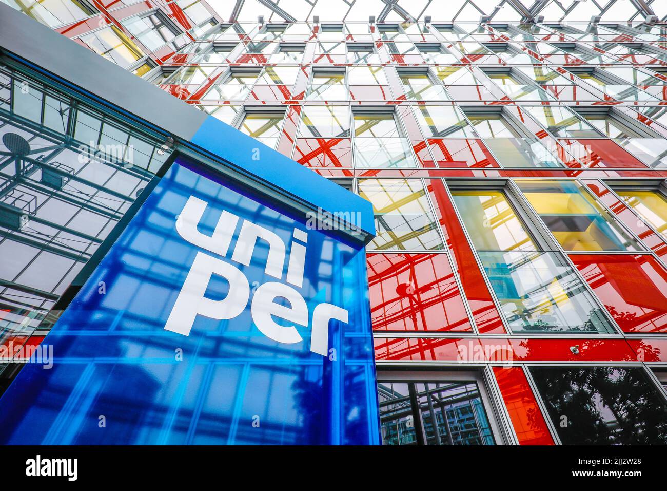 Duesseldorf, Renania settentrionale-Vestfalia, Germania - sede centrale della Uniper se. Uniper si riferisce agli aiuti di Stato. L'importatore di gas Uniper ha fatto domanda al GO federale Foto Stock