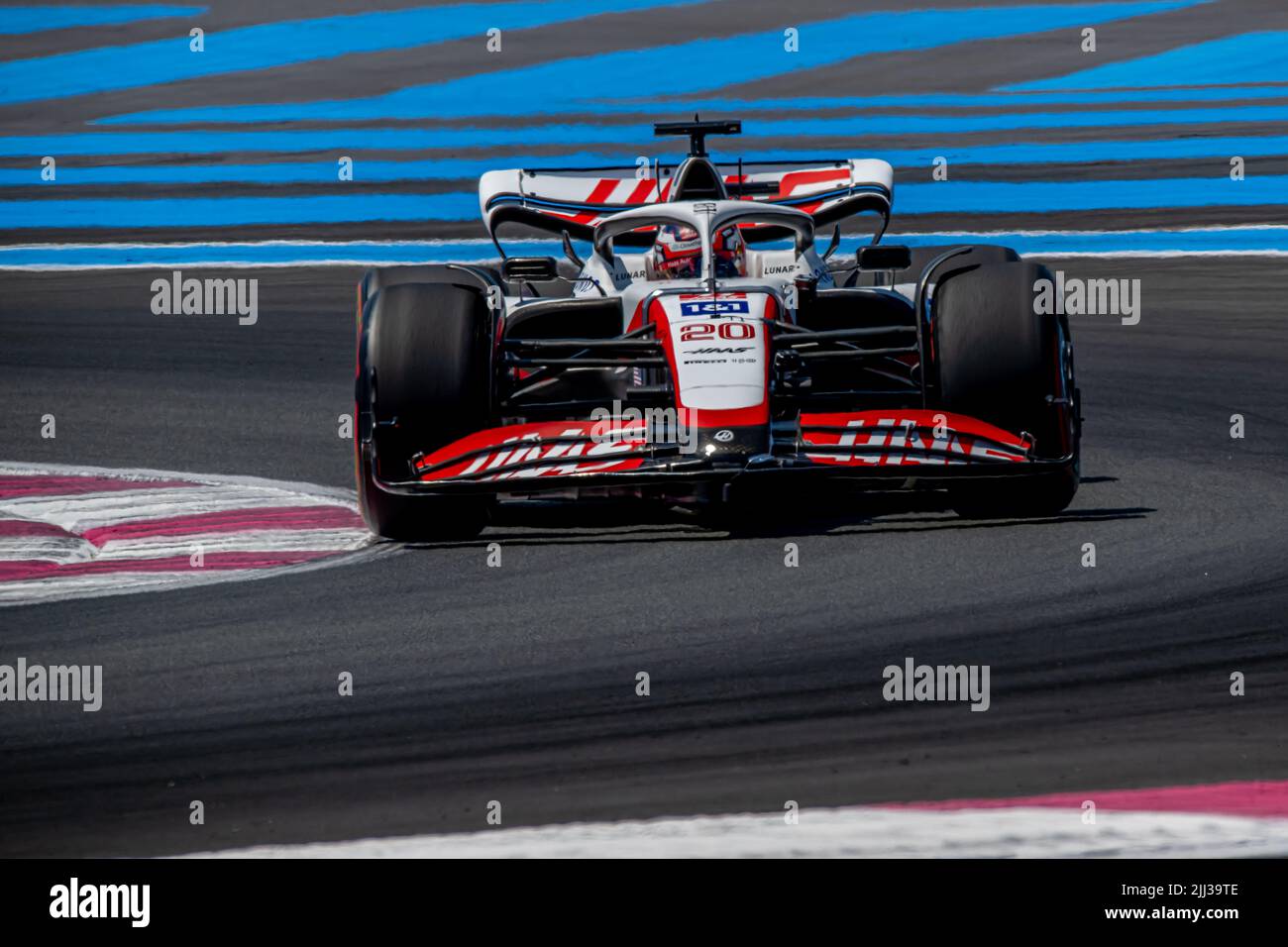 Le Castellet, Francia, 22nd luglio 2022, Kevin Magnussen, dalla Danimarca compete per Haas F1 . Pratica, round 12 del campionato di Formula 1 2022. Credit: Michael Potts/Alamy Live News Foto Stock