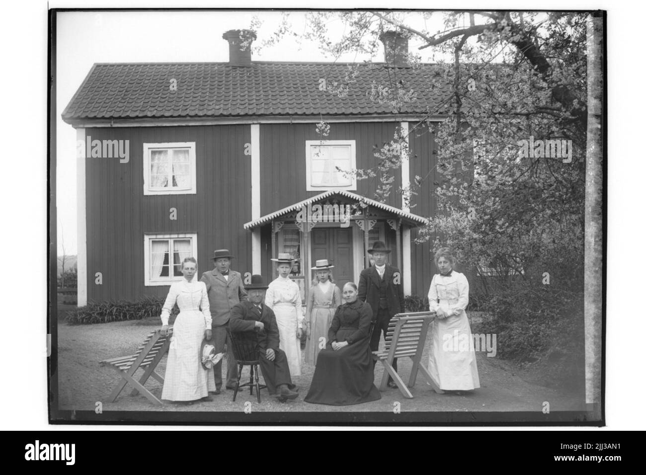 Edificio residenziale a due piani, 8 persone. Asse Carlsson Foto Stock