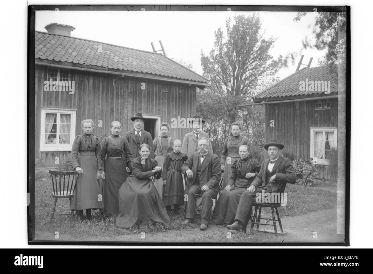 Due edifici residenziali, 11 persons.l.e. Scorta Foto Stock