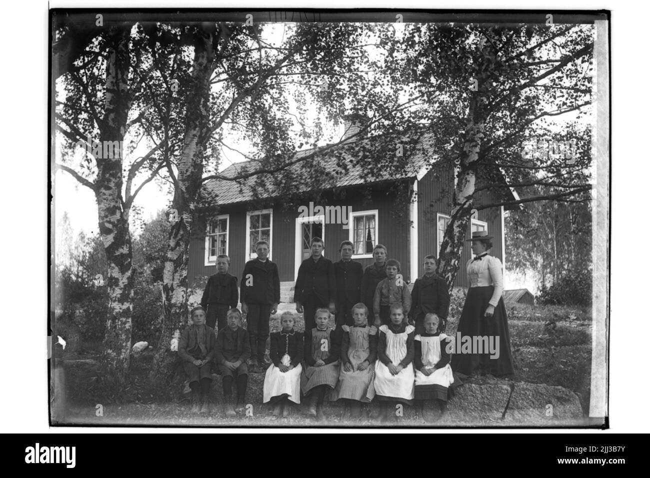 Edificio scolastico, 14 scuole children.Augusta Olsson. Foto Stock