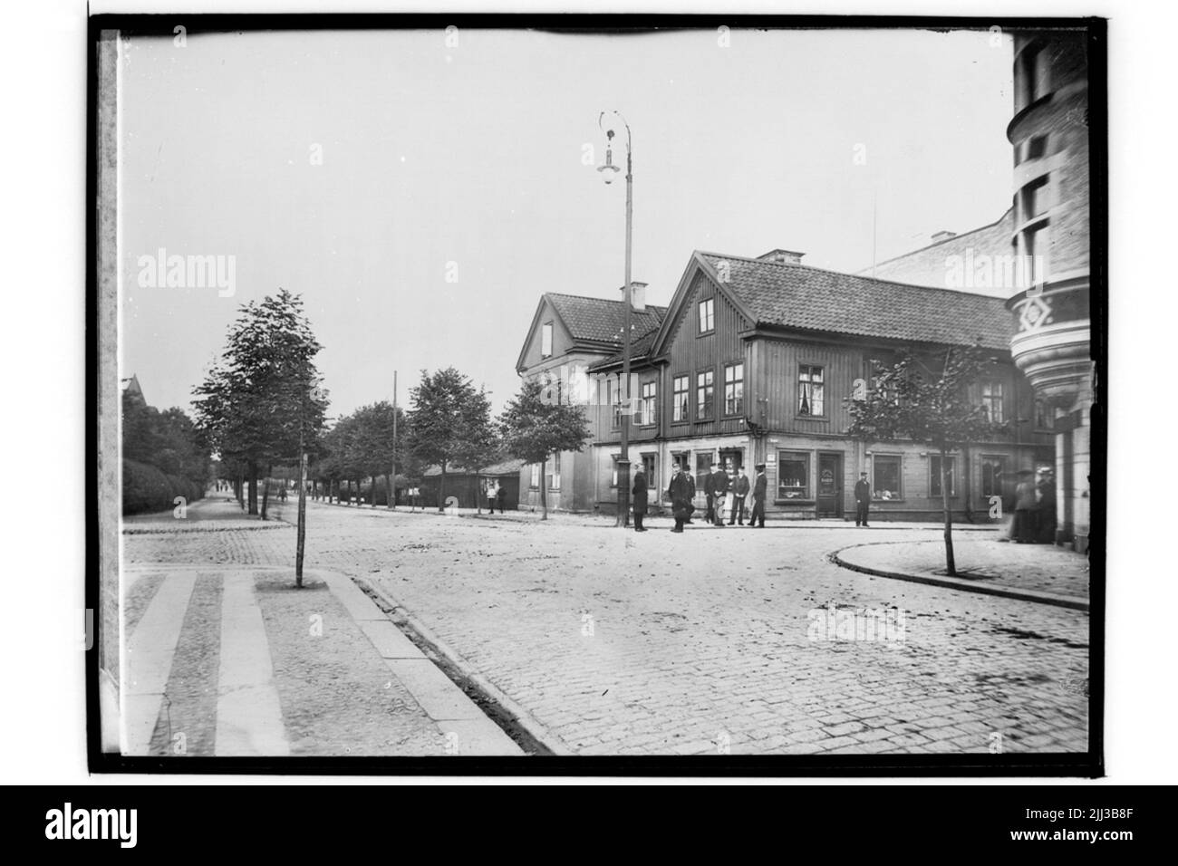 Edificio residenziale a due piani a Trä.a.p. La panetteria di Kjellgren. Foto Stock