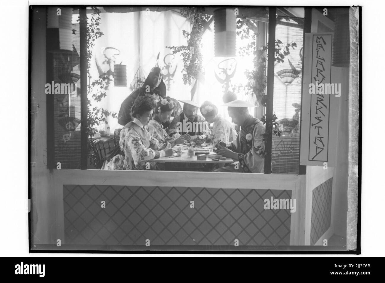 Animali amici Bazaar. Laboratorio di pittura, 6 persone. Foto Stock