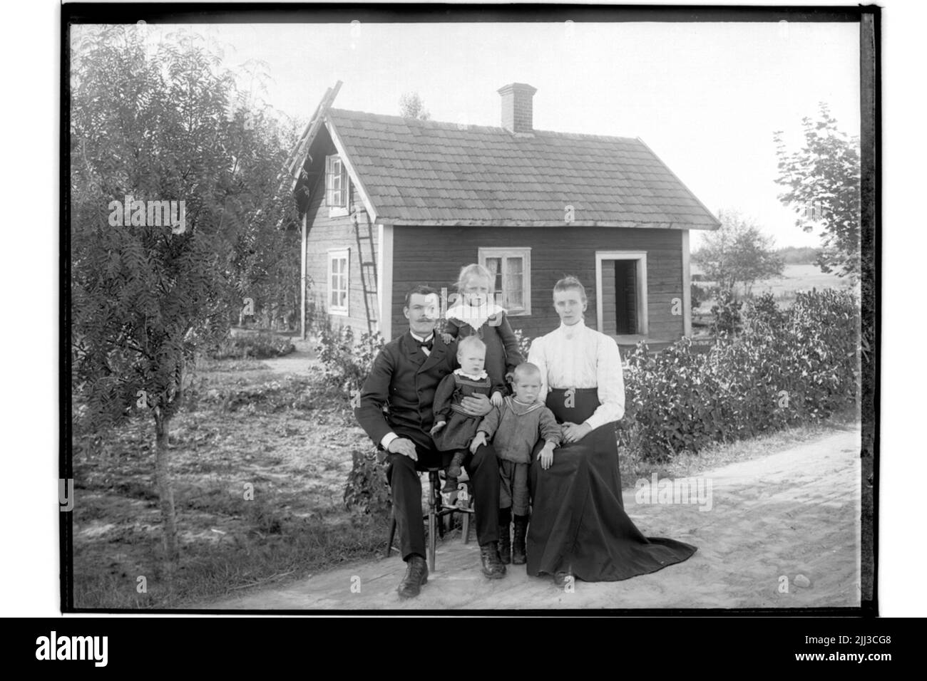 Casa singola, famiglia 5 people.Carl Carlsson Foto Stock