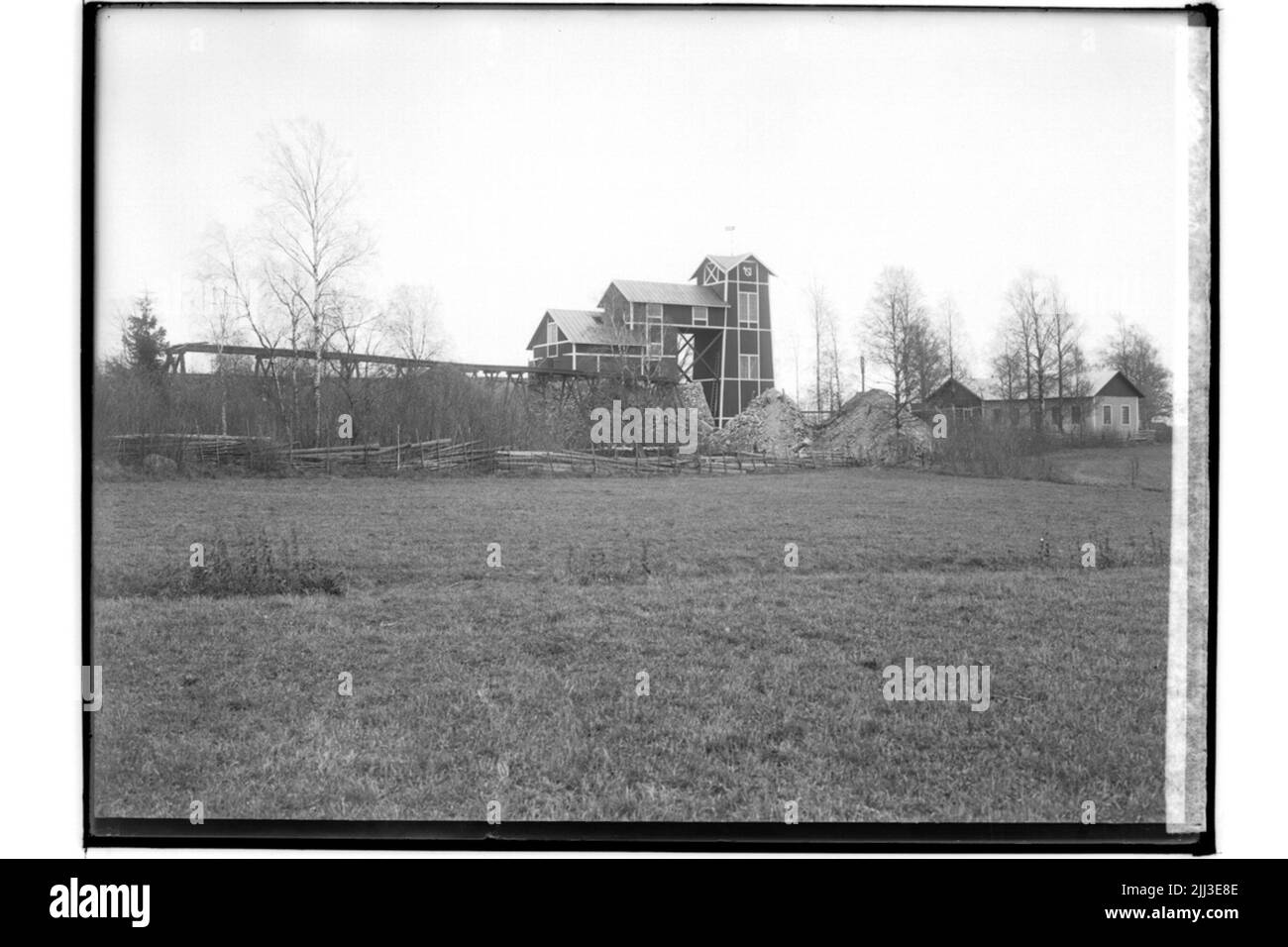 Miniera di lime di Holmstorp, edifici minerari. Ingegnere G.B. Orrvik Foto Stock