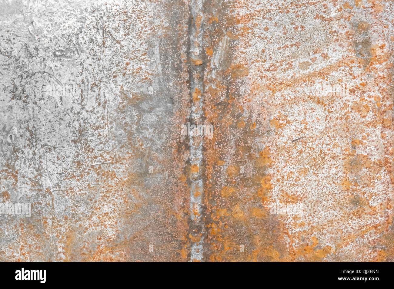 Processo saldatura lavoro scorie industria acciaio vecchio arrugginito lavorazione tessuto fondo. Foto Stock