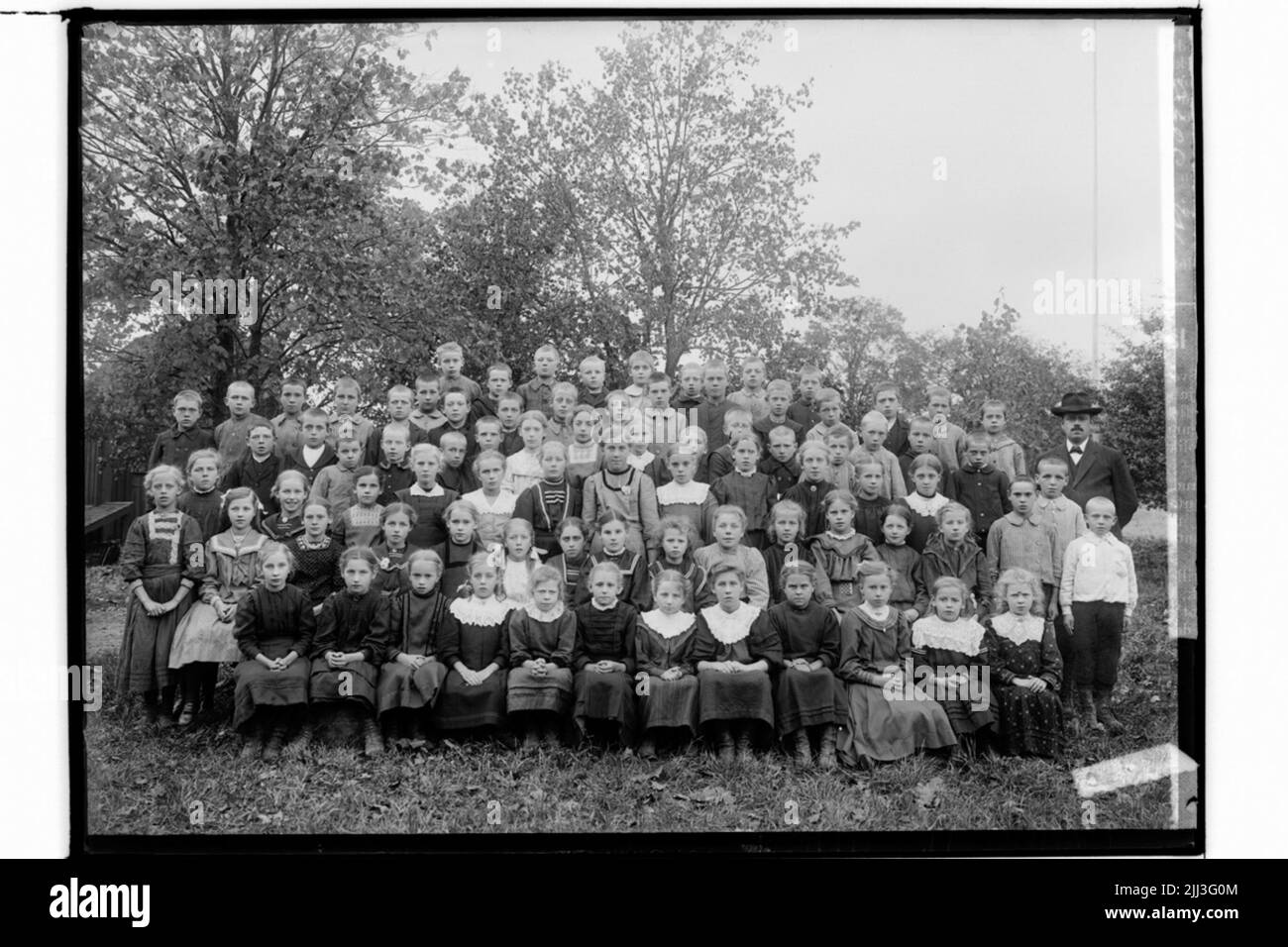 Scuola Askers, scolari con insegnante Fritz Haage. Foto Stock