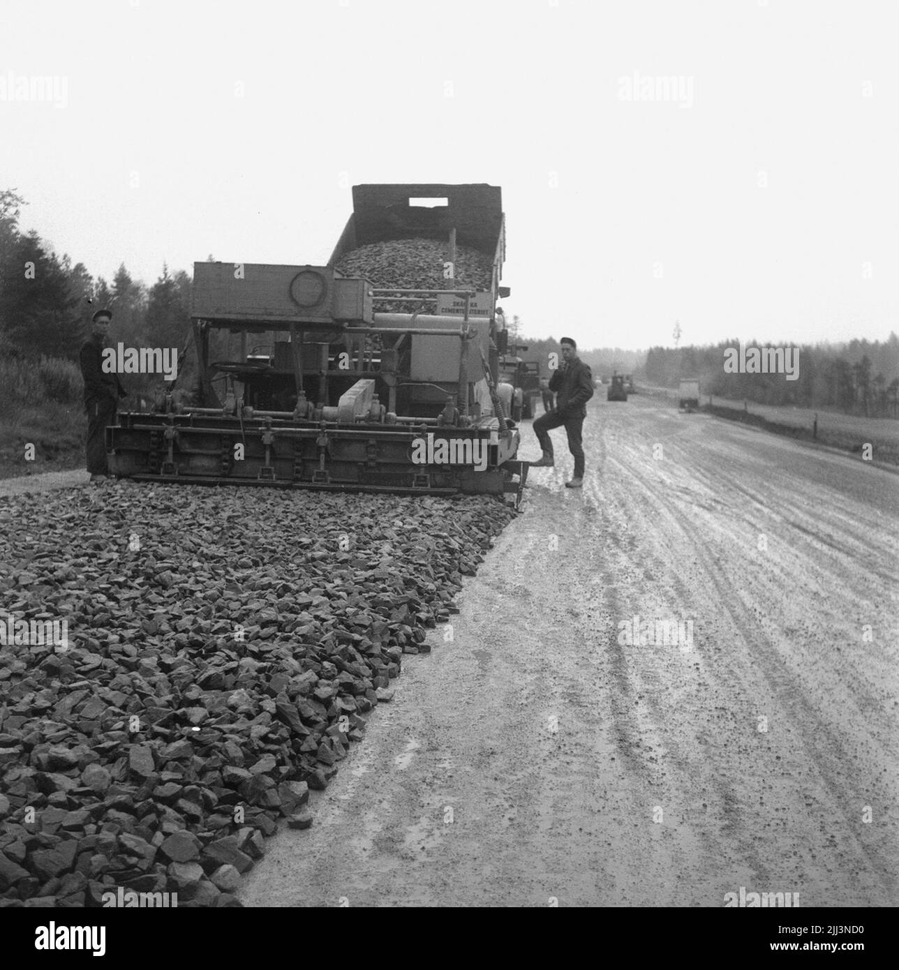 Autostrada nazionale 9 Örebro-Karlskoga.4 ottobre 1958. Foto Stock