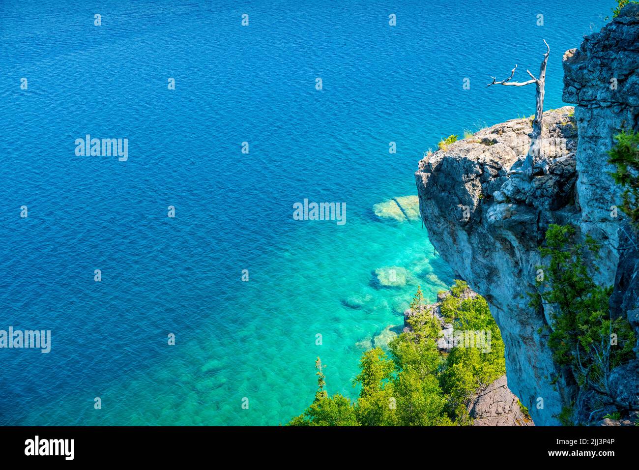 Scarpata scogliere a Lion's Head in Bruce Peninsula, Georgian Bay, Ontario, Canada. Foto Stock