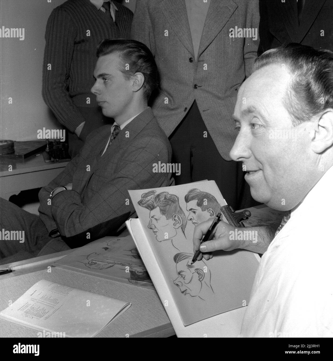 Cartoonista H. Bergström.Febbraio 1956. Foto Stock