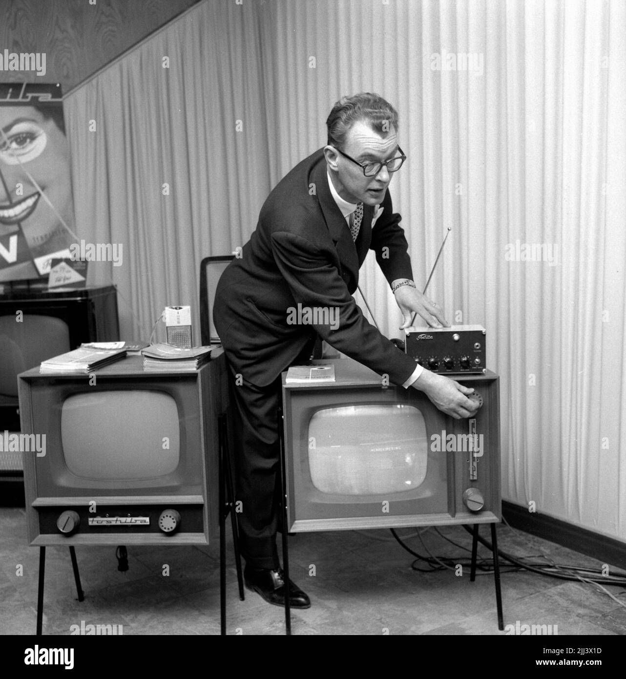 La TV-FRIM.1,14 novembre 1958. Foto Stock