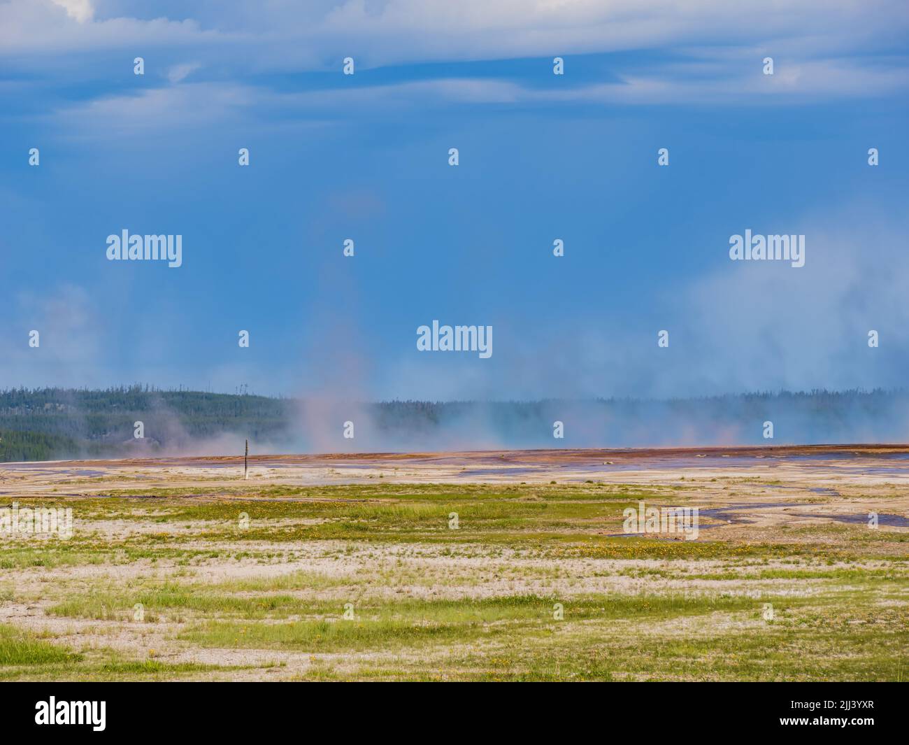 Splendido paesaggio intorno a Fairy Falls Trailhead in Wyoming Foto Stock