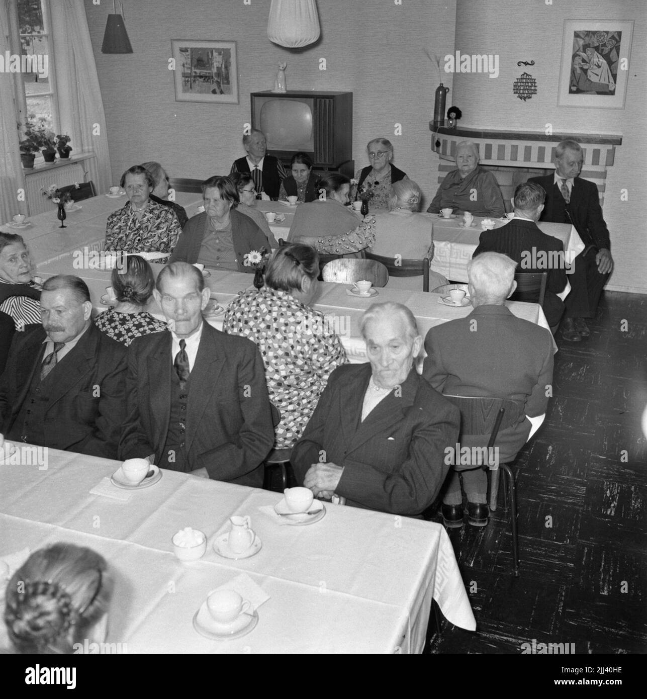 Casa di vecchiaia a Fellingsbro. Giugno 16, 1959. Foto Stock