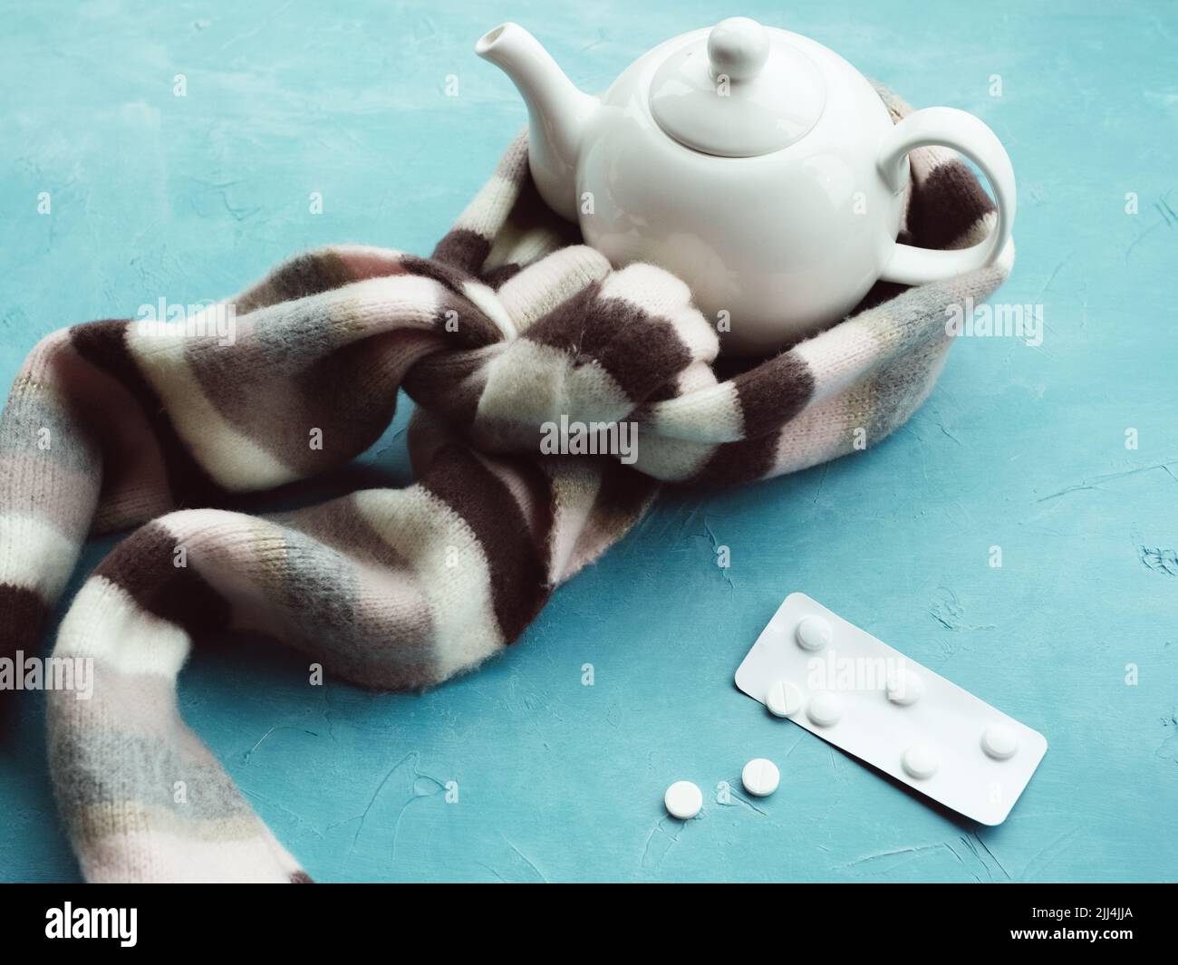 trattamento di raffreddore e influenza malattia concetto di assistenza sanitaria Foto Stock