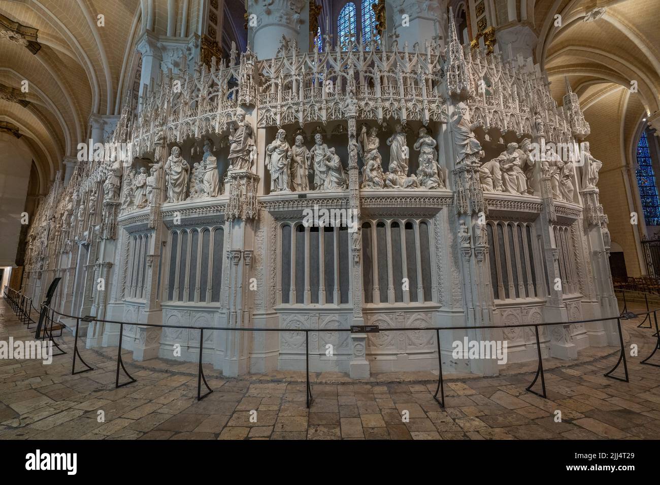 La parete del coro della Cattedrale di Chartres Foto Stock