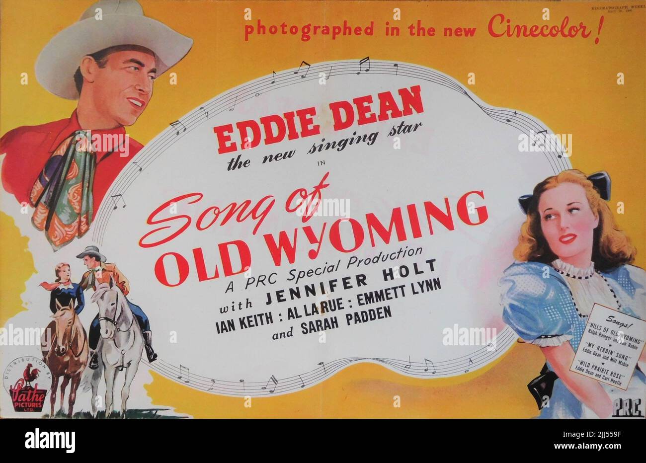 EDDIE DEAN e JENNIFER HOLT IN CANZONE DEL VECCHIO WYOMING 1945 regista / produttore / storia ROBERT EMMETT TANSEY Produttori che rilasciano Corporation (PRC) / Pathe Pictures Ltd. Foto Stock