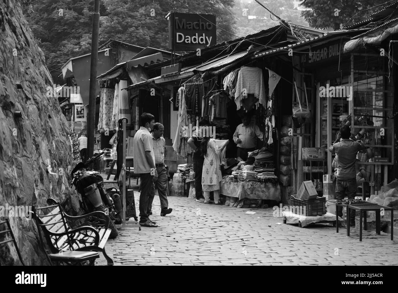 Vista del mercato storico di Kasauli. Foto Stock