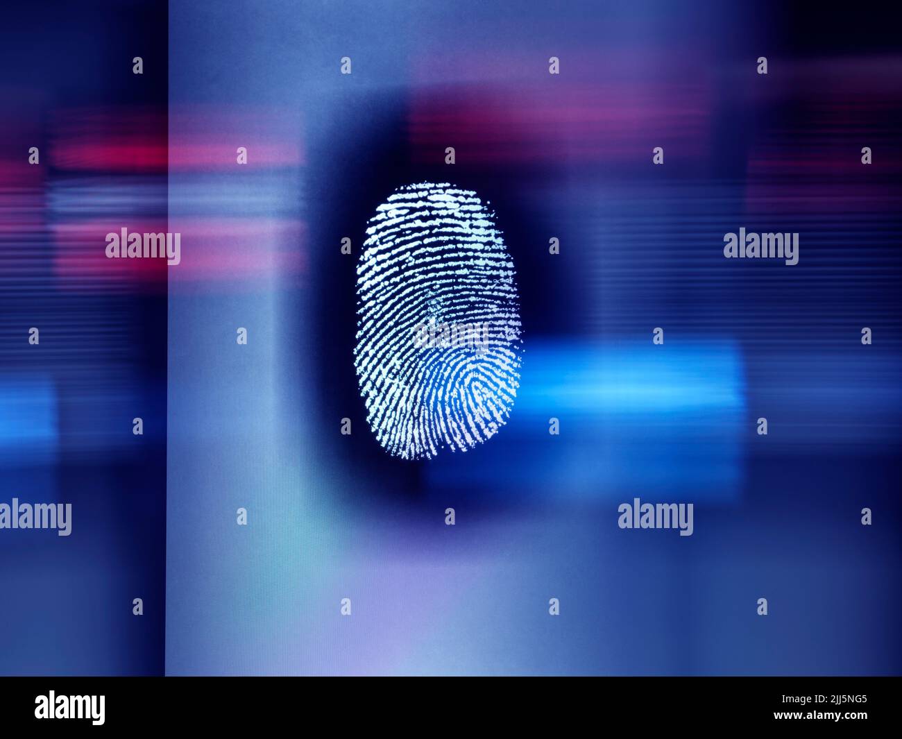 Scansione dell'impronta digitale per l'accesso Foto Stock