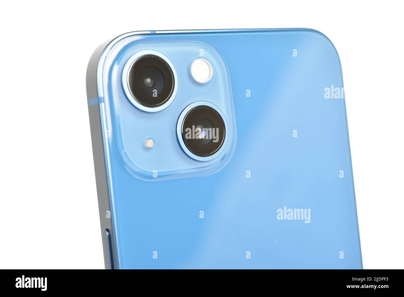 Fotocamera per smartphone a doppio obiettivo isolata su sfondo bianco con percorso di ritaglio Foto Stock