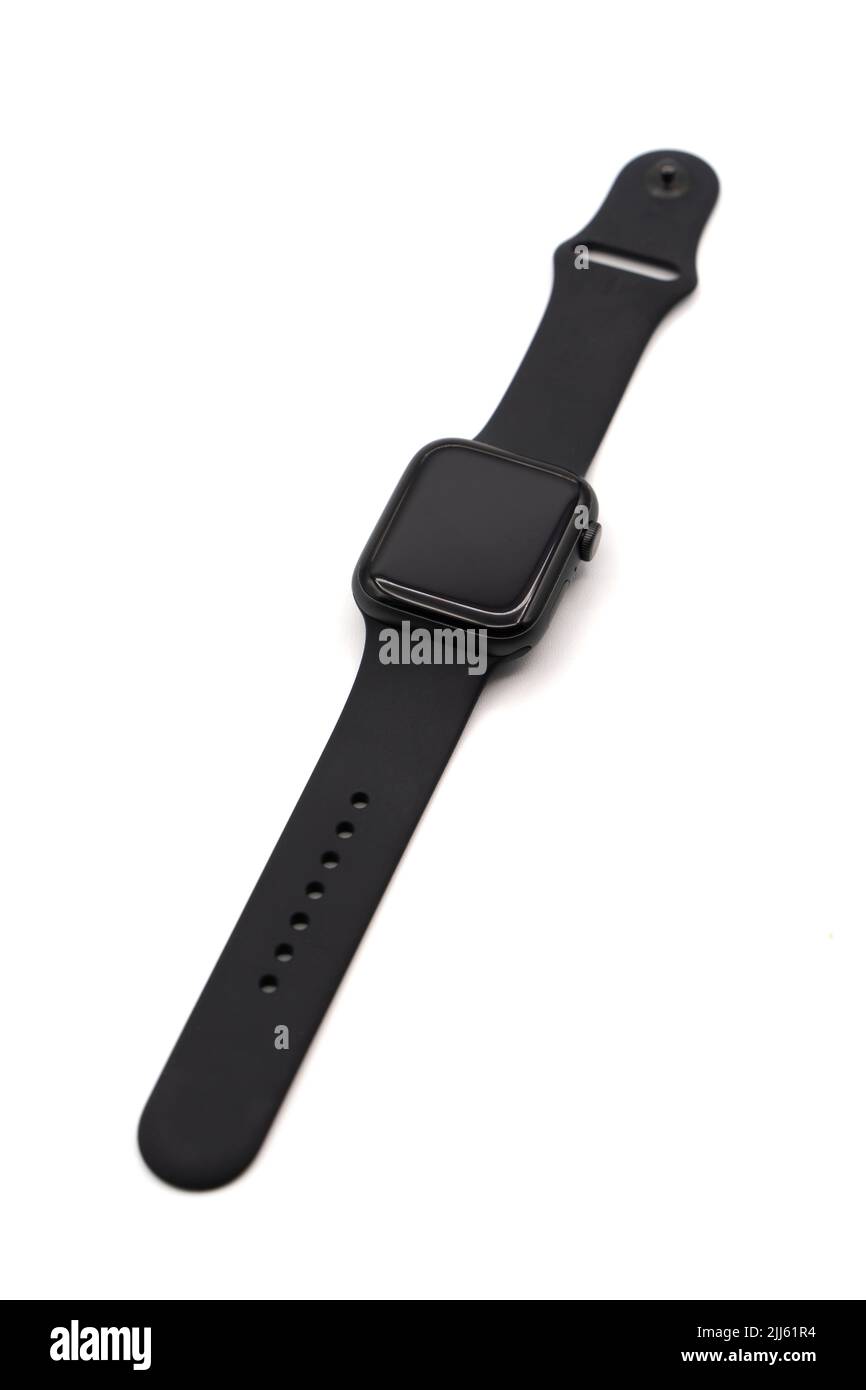 Lo smartwatch Apple Watch è isolato su sfondo bianco Foto Stock